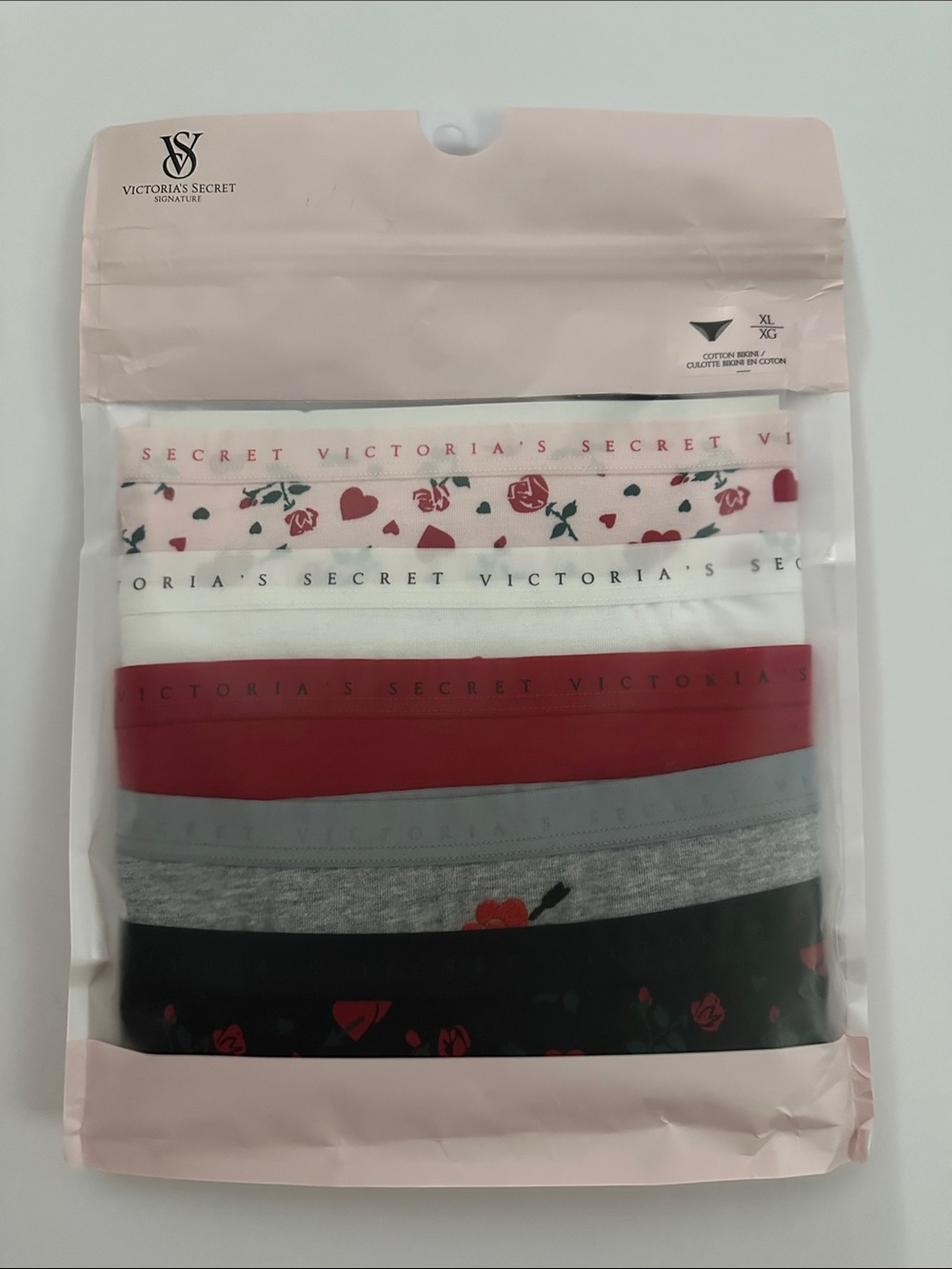 Victoria’s Secret Signature Cotton Bikini Valentine Collection 5 Pack -XL